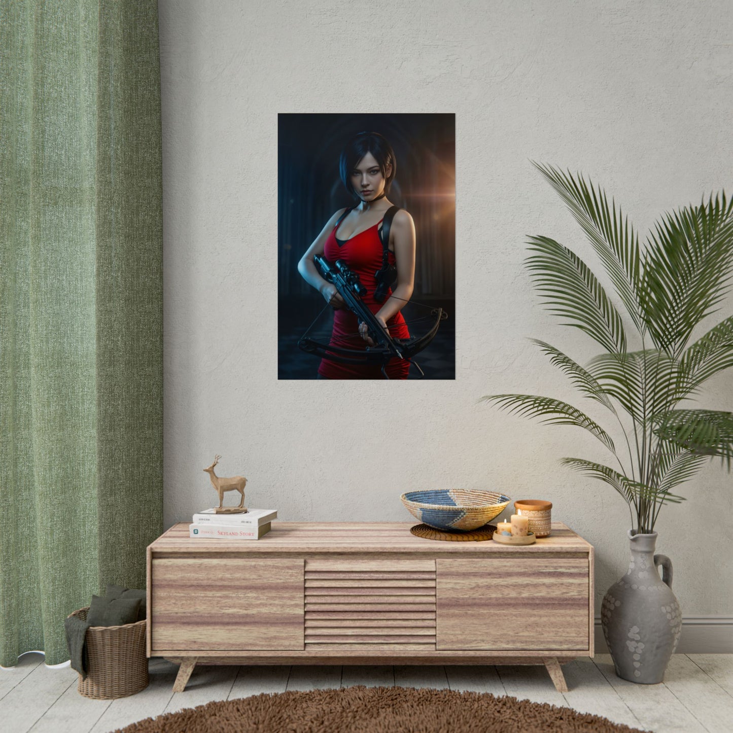 Ada Wong Poster, Resident Evil Art Print – Classic Action Game Wall Art showcasing character-focused poster in modern gaming room decor