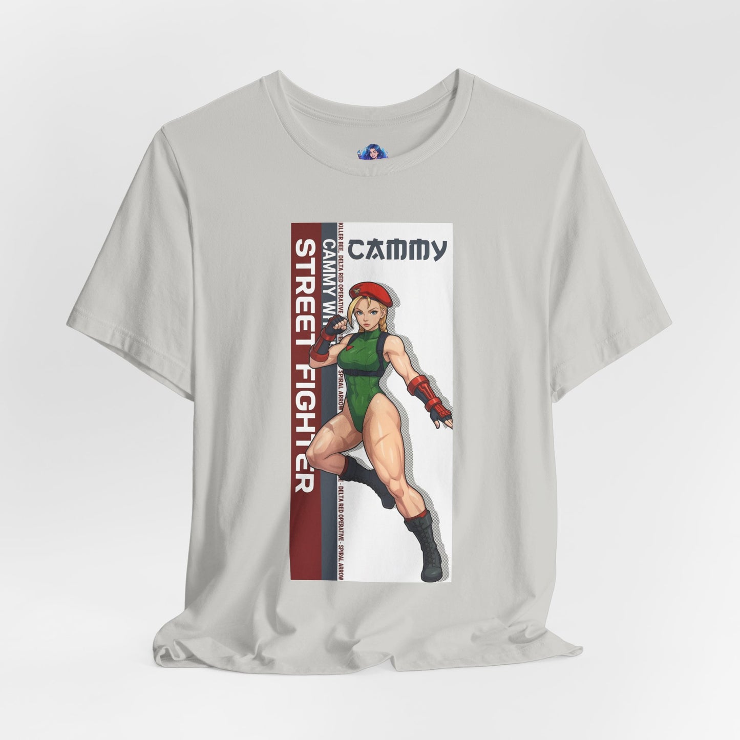 Cammy White T-Shirt | Street Fighter Anime Tee for Gamers & Fighting Game Fans - anime-style Cammy print on Bella Canvas 3001 unisex tee