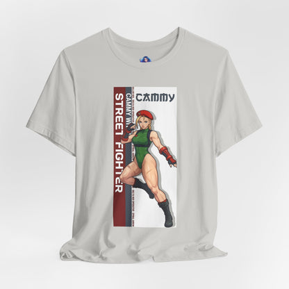 Cammy White T-Shirt | Street Fighter Anime Tee for Gamers & Fighting Game Fans - anime-style Cammy print on Bella Canvas 3001 unisex tee