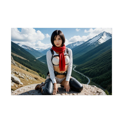 Mikasa Ackerman Anime-Poster | Waifu-Wandbild für taktische Otaku-Deko