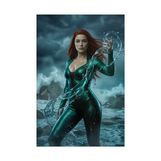 Mera DC Comics Poster, Aquaman Wall Art Print, Ocean Queen Decor, Superhero Wall Art, Gift for Fan