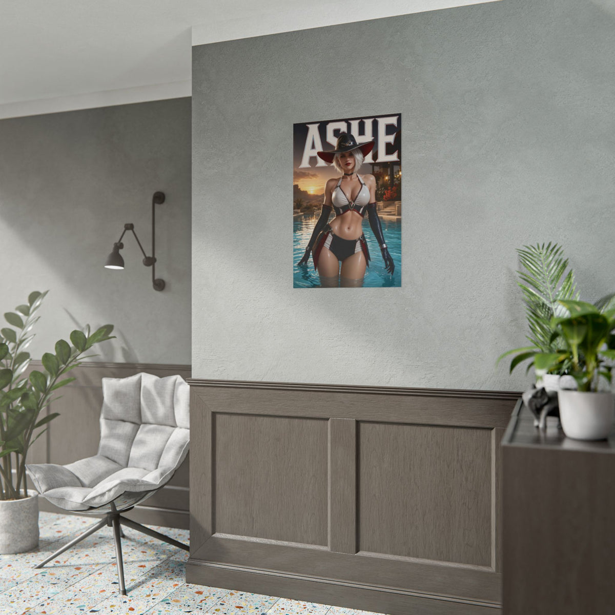 Ashe Overwatch Gaming Poster Wall Art Gamer Room Decor Collectible Print