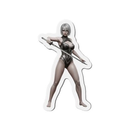 A2 Magnet – NieR Automata Anime Heroine Fridge Magnet, Game Decor die-cut vinyl magnet showing A2 with sword, high-res anime-style fridge decor