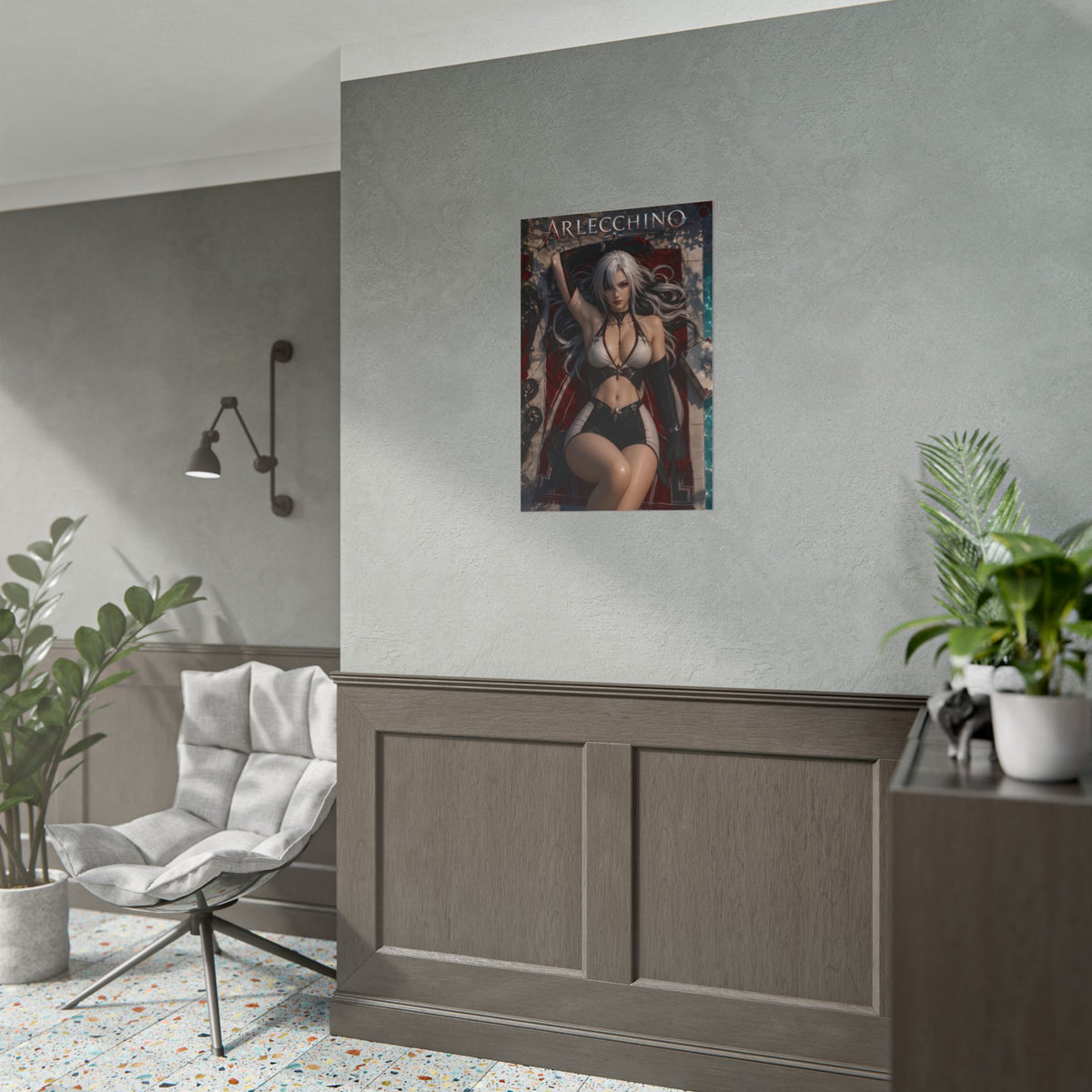 Arlecchino Genshin Impact Poster Anime Wall Art Manga Style Bedroom Room Decor