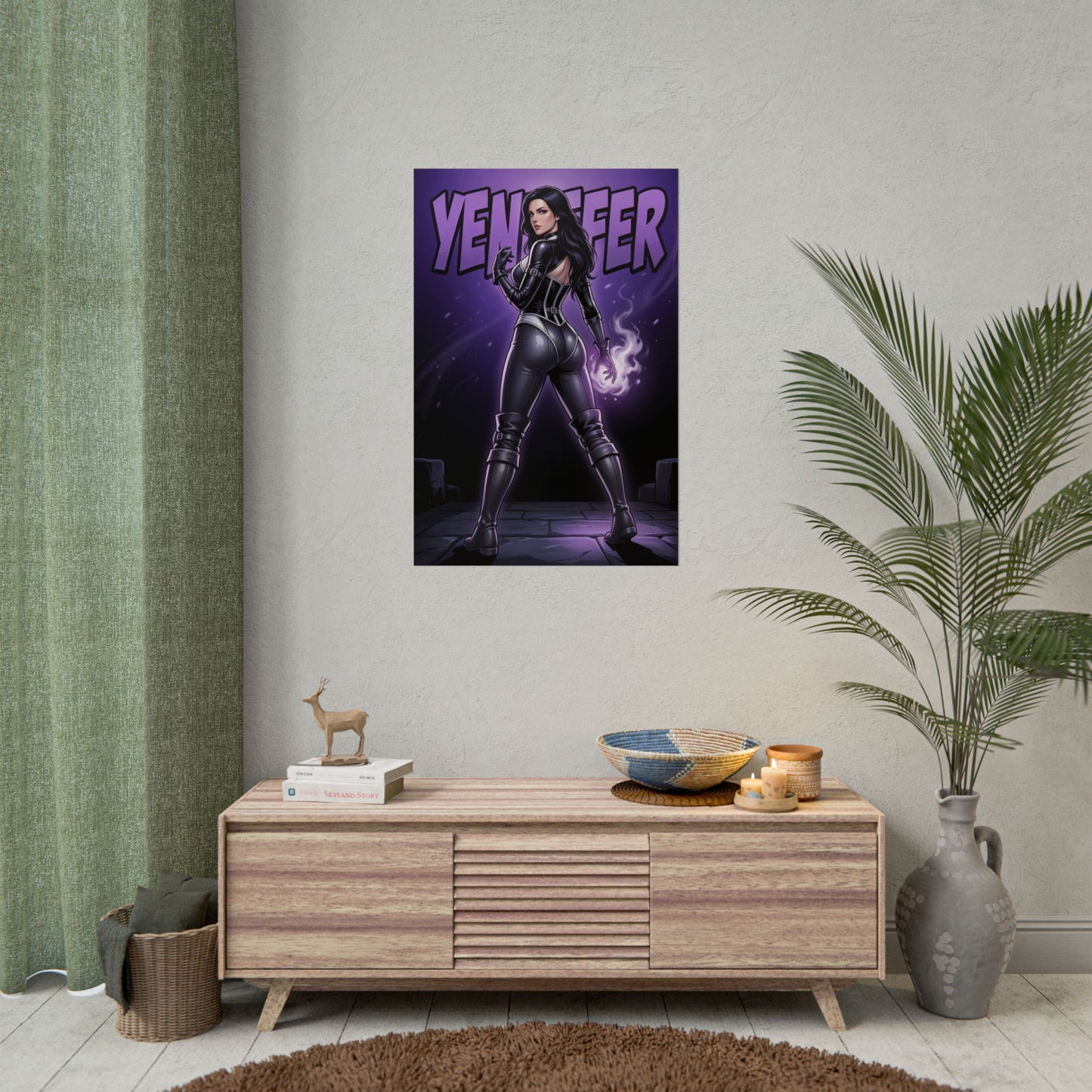 Yennefer Witcher Poster, Witcher Wall Art Print, Sorceress Magic Girl Decor, Fantasy Game Wall Art, Gamer Gift