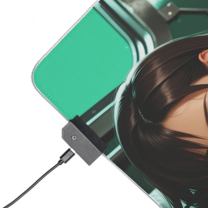 Tifa Lockhart Desk Mat – LED RGB Pad, Waifu Fighter Anime Girl Setup