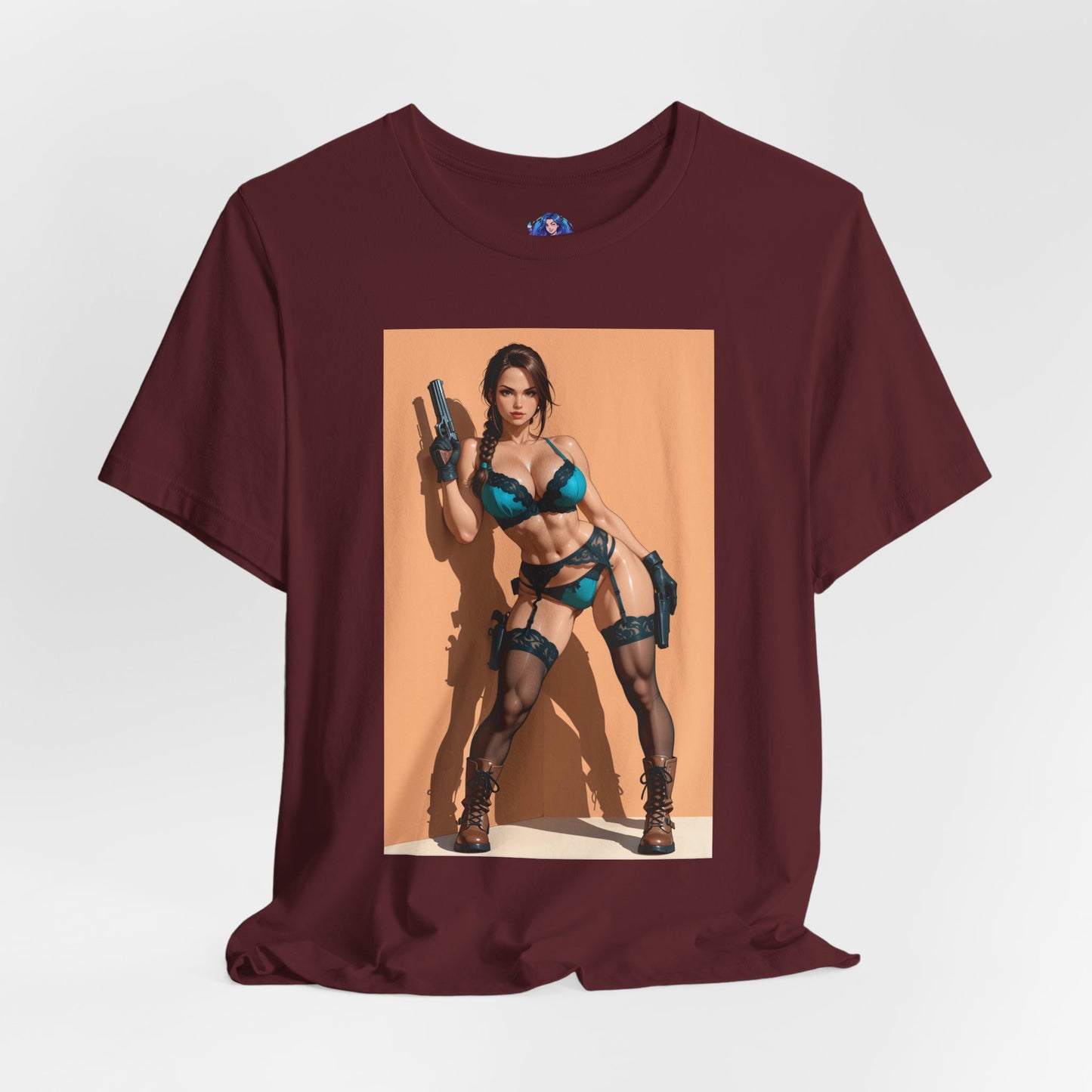 Lara Croft T-Shirt | Tomb Raider Grafik-T-Shirt für Gamer &amp; Anime-Fans | Abenteuerheldin-Shirt