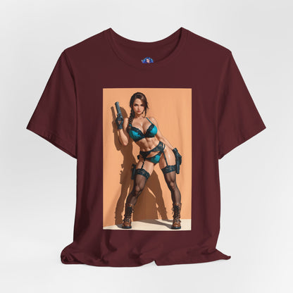 Lara Croft T-Shirt | Tomb Raider Grafik-T-Shirt für Gamer &amp; Anime-Fans | Abenteuerheldin-Shirt