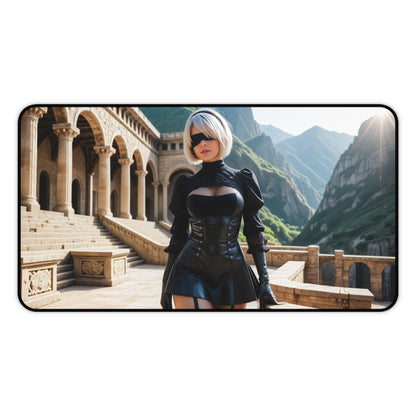Gaming-Mauspad – 2B Schreibtischunterlage, Nier Automata Heldin, Sci-Fi Gaming-Setup