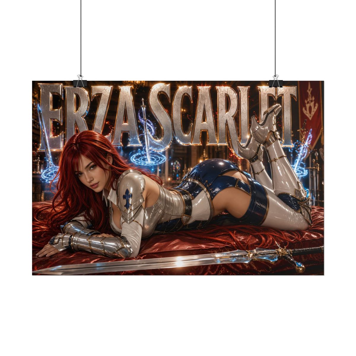 Erza Scarlet Character Poster Fairy Tail Anime Wall Decor Collectible Art Print