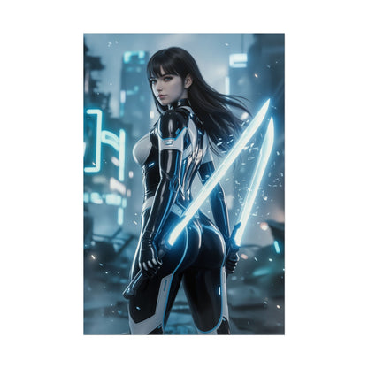 EVE Stellar Blade Art Print, Sci Fi Game Poster, Cyberpunk Girl Wall Decor, Gamer Room Setup, Game Wall Art