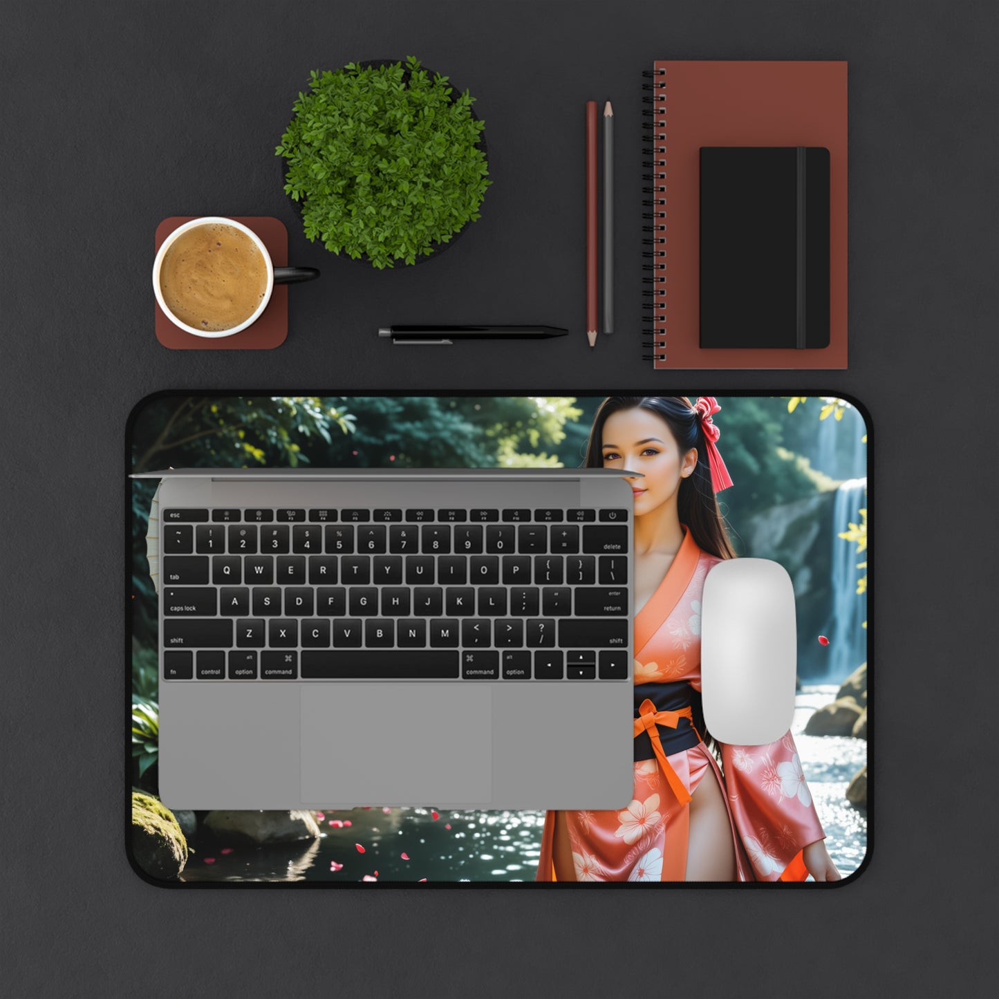 Nezuko Kamado Gaming-Mauspad, Demon Slayer Schreibtischunterlage, Anime-Mädchen-Gaming-Setup