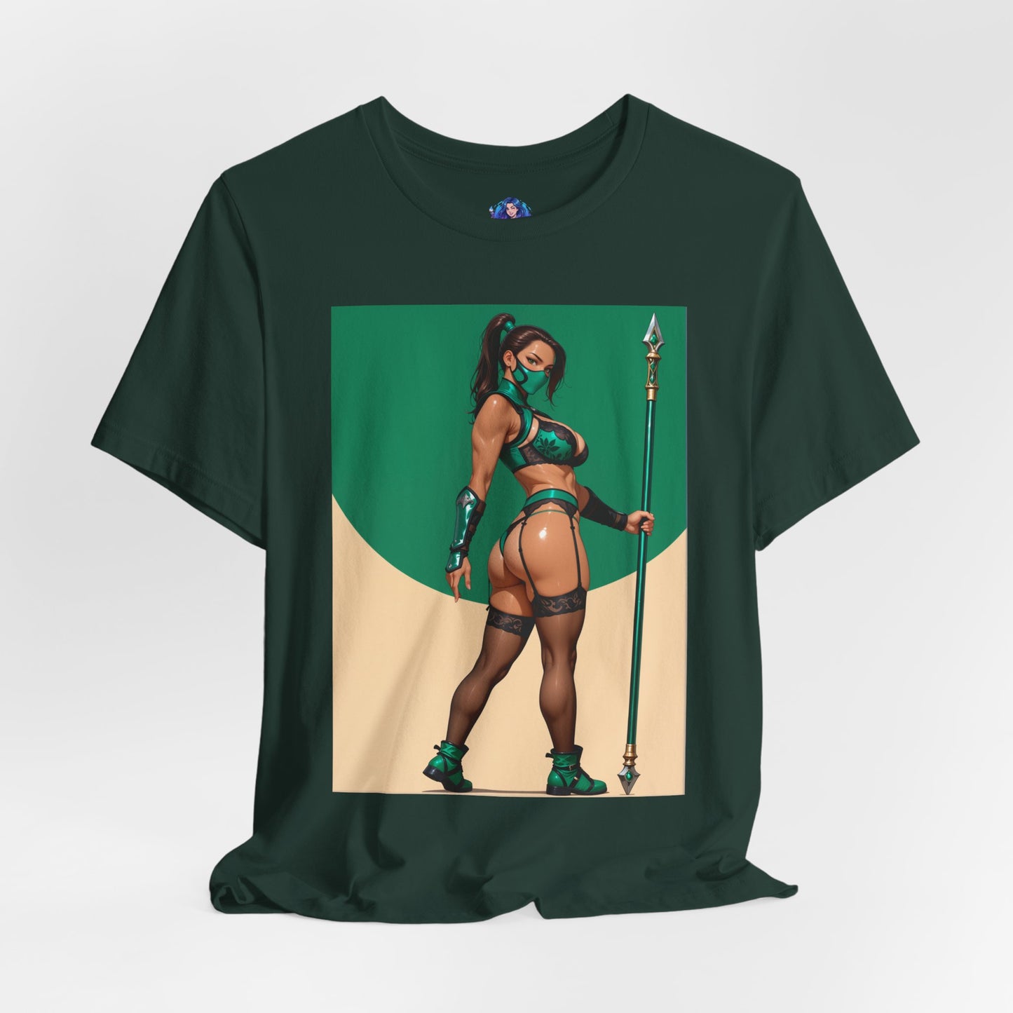 Jade Grafik-T-Shirt | Mortal Kombat T-Shirt für Otakus und Kampfspielfans | Sexy Ninja-Shirt