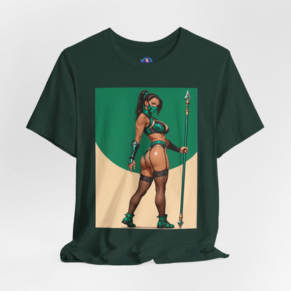 Jade Grafik-T-Shirt | Mortal Kombat T-Shirt für Otakus und Kampfspielfans | Sexy Ninja-Shirt