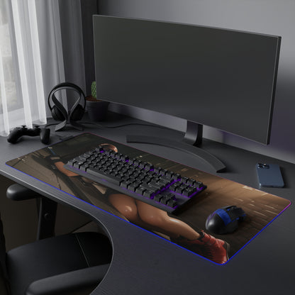 Килимок для столу Tifa Lockhart – світлодіодний RGB-підсвітлювальний килимок, ігровий комплект із зображенням дівчини з аніме Waifu