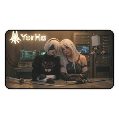 2B and A2 Gaming Mouse Pad, Nier Automata Desk Mat, Anime Android Girl Setup