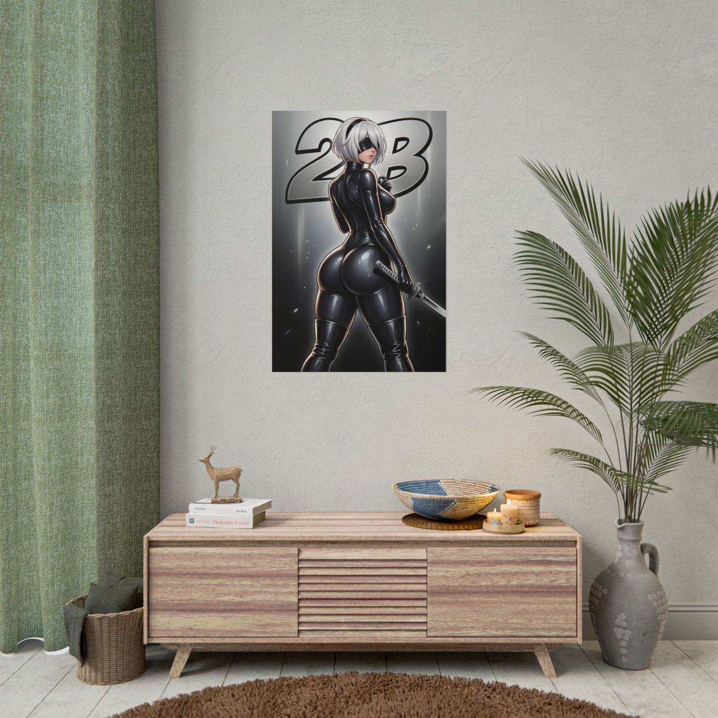 2B Nier Automata Poster, Nier Automata Wall Art Print, Android Girl Decor, Sci Fi Game Wall Art, Gamer Gift
