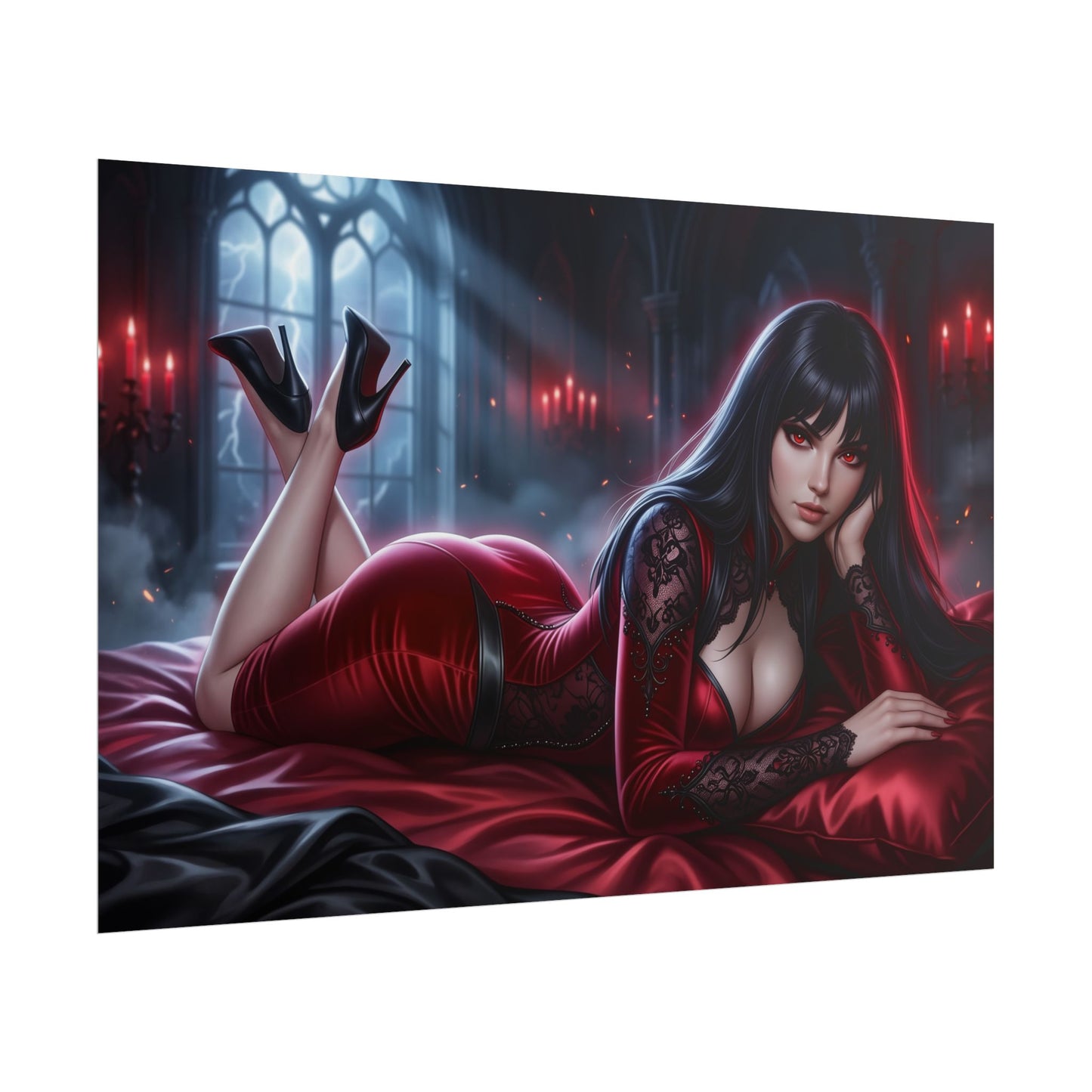 Vampirella Poster, Horror Wall Art, Gothic Print, Gamer Decor
