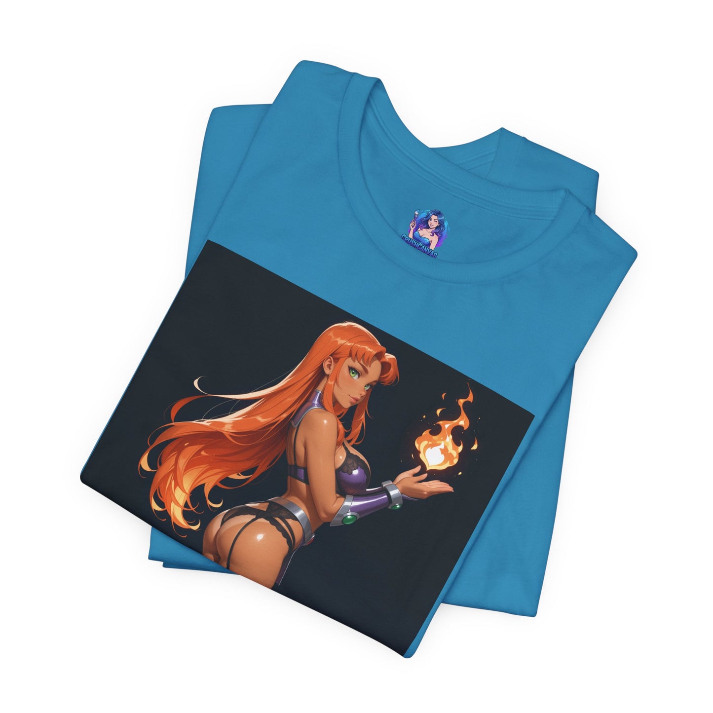 Starfire-T-Shirt mit Grafik | DC Comics-T-Shirt für Otakus und Cosplay-Fans | Sexy Alien-Heldin-Shirt