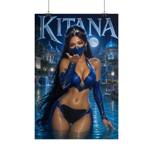 Kitana Mortal Kombat Gaming Poster Wall Art Gamer Room Decor Collectible Print