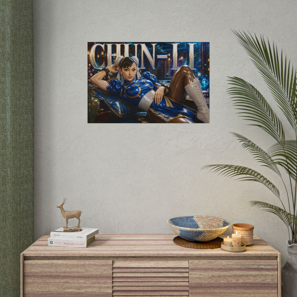 Chun Li Character Poster Street Fighter Gamer Room Wall Art Collectible Decor