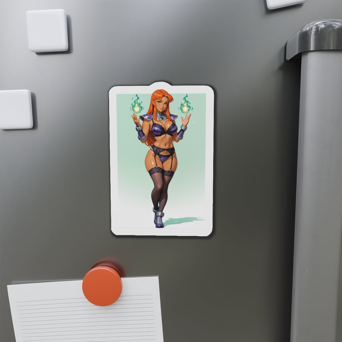 Starfire-Magnet – Kühlschrankmagnet mit Anime-Motiv aus Teen Titans, heiße Heldin als Deko