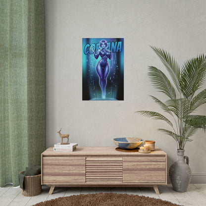 Cortana Art Print, Halo Poster, Futuristic AI Woman Wall Art, Sci Fi Decor, Gaming Setup Wall Art, Gamer Gift