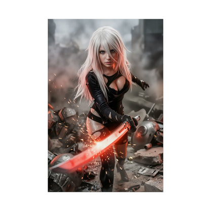 A2 Nier Automata Poster, Nier Automata Wall Art, Battle Android Print, Sci Fi Game Decor, Gamer Gift Idea