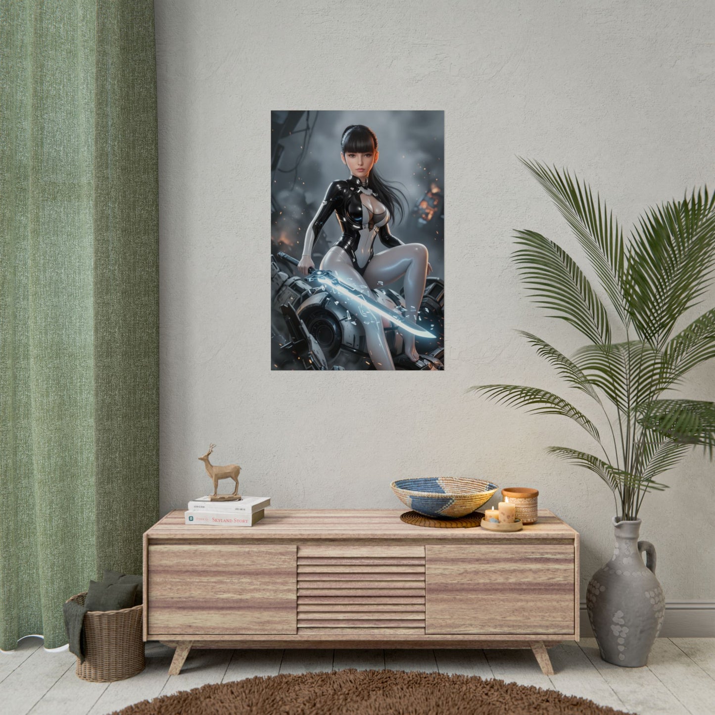 EVE Stellar Blade Art Print, Futuristic Game Poster, Cyber Sci Fi Girl Wall Decor, Gamer Room Setup, Game Wall Art