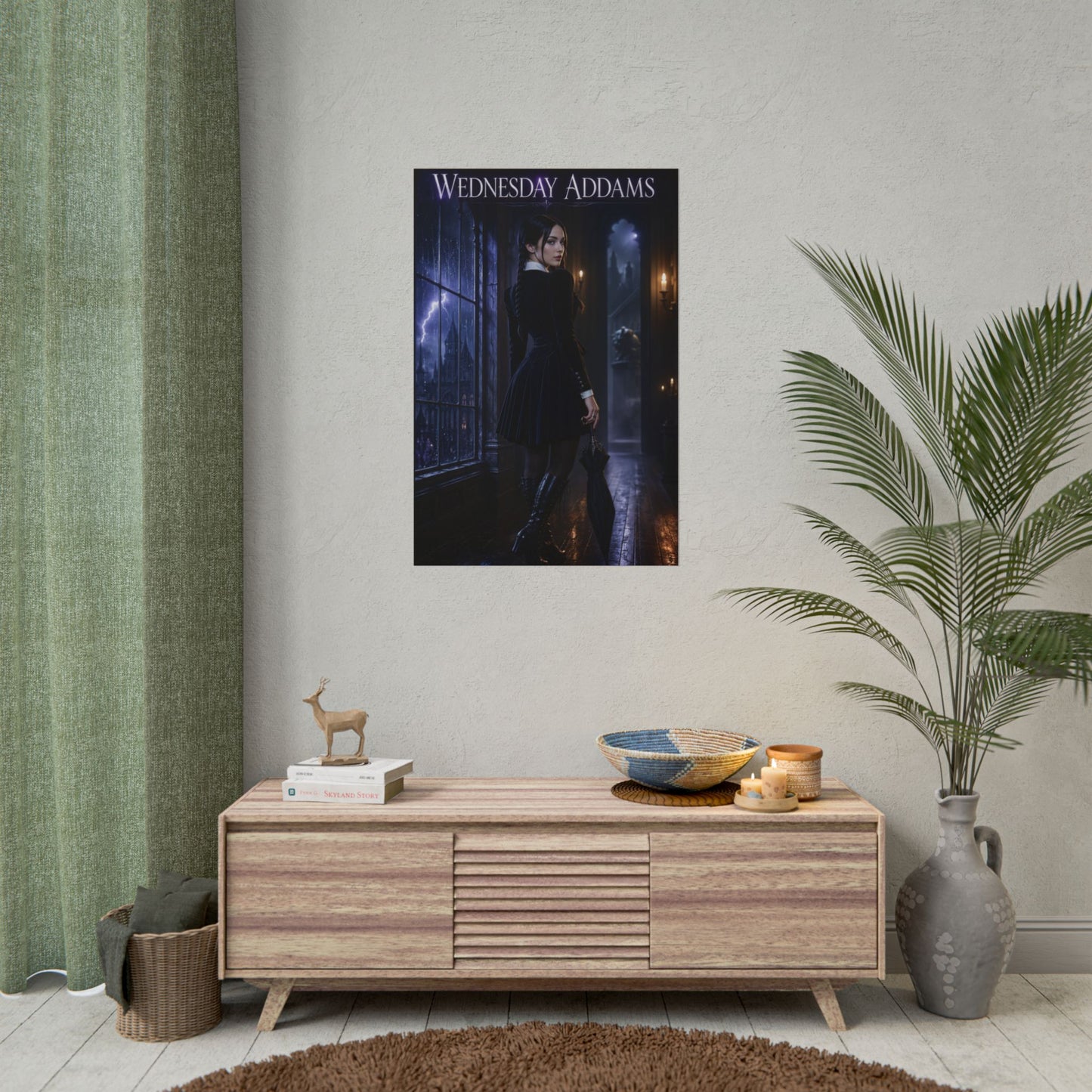 Wednesday Addams Poster, Netflix Wall Art, Gothic Print, Room Decor