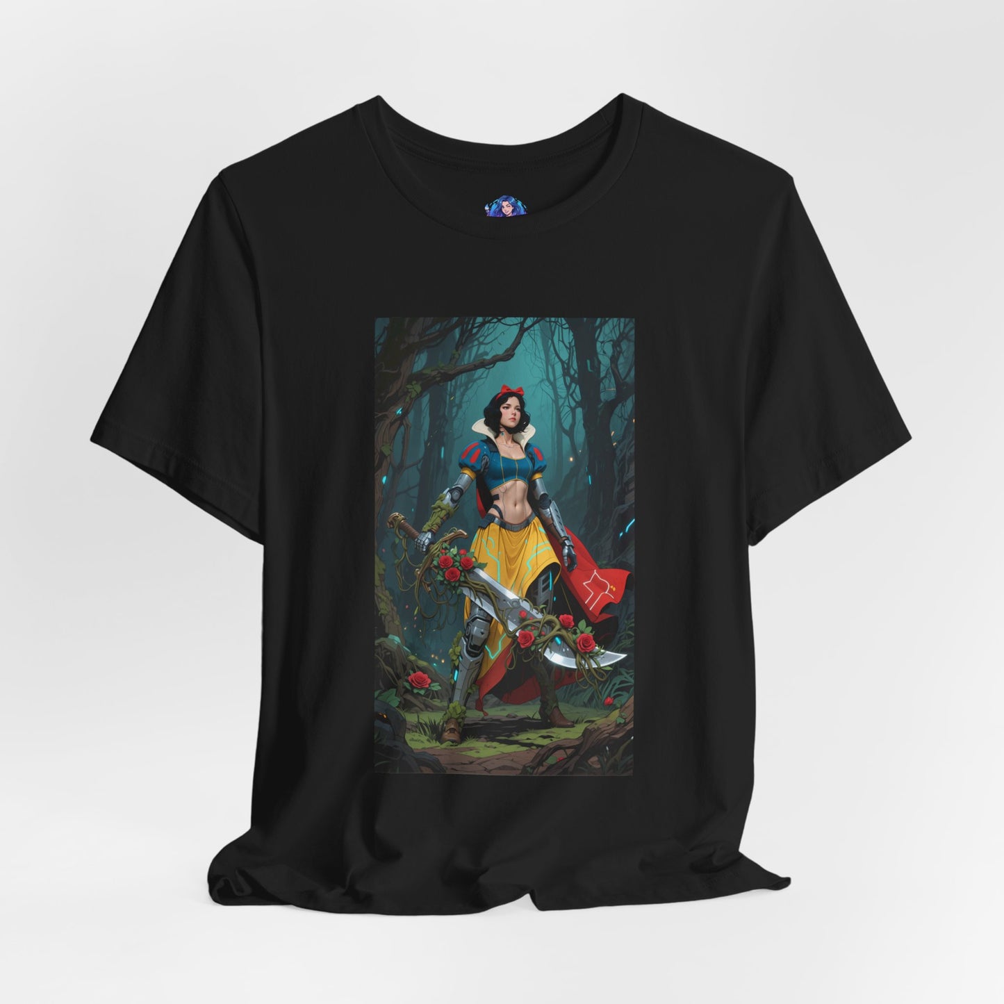 Cyber Snow White T-Shirt | Futuristic Fairy Tale Tee for Gamers & Anime Fans