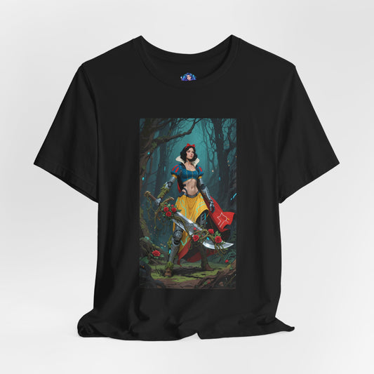 Cyber Snow White T-Shirt | Futuristic Fairy Tale Tee for Gamers & Anime Fans