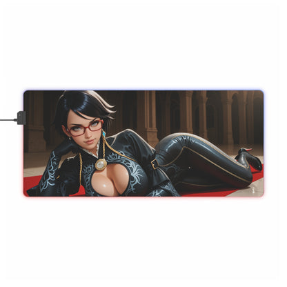 Килимок для столу Bayonetta – світлодіодний RGB-підкладка, ігровий комплект із зображенням дівчини з аніме Witch Waifu