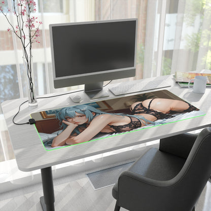 Rei Ayanami Desk Mat – LED RGB Pad, Waifu Anime Girl Gaming Setup
