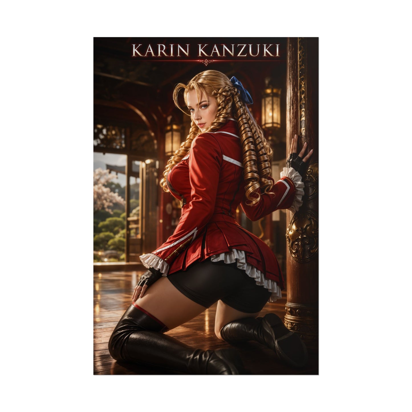 Karin Kanzuki Poster, Street Fighter Wall Art, Gaming Print, Pin Up Decor