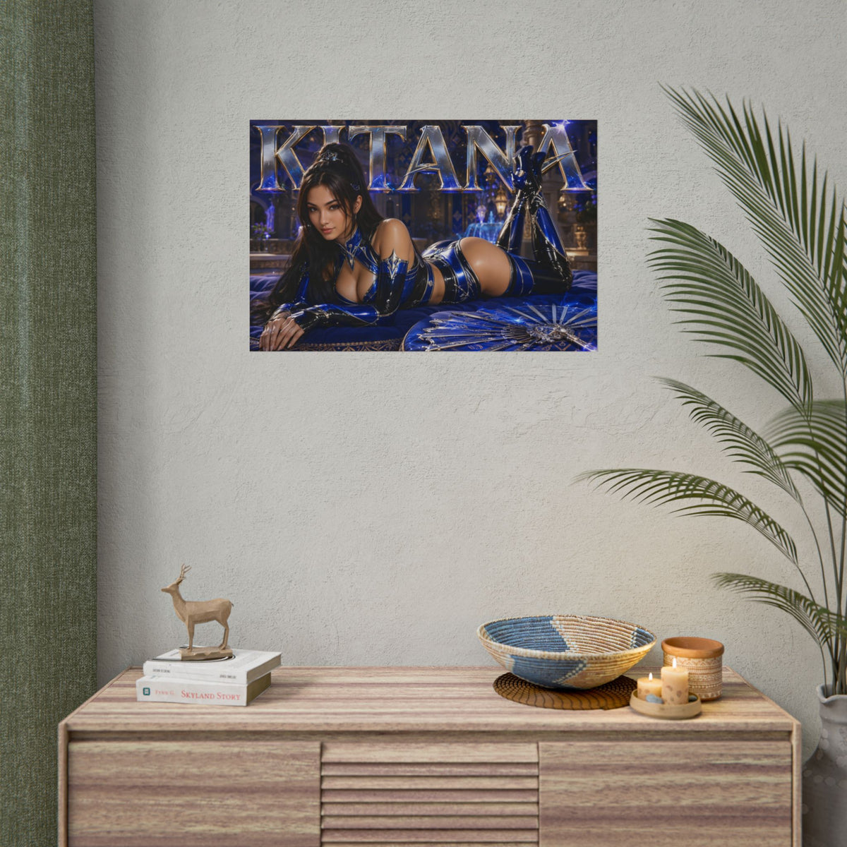 Kitana Character Poster Mortal Kombat Gamer Room Wall Art Collectible Decor