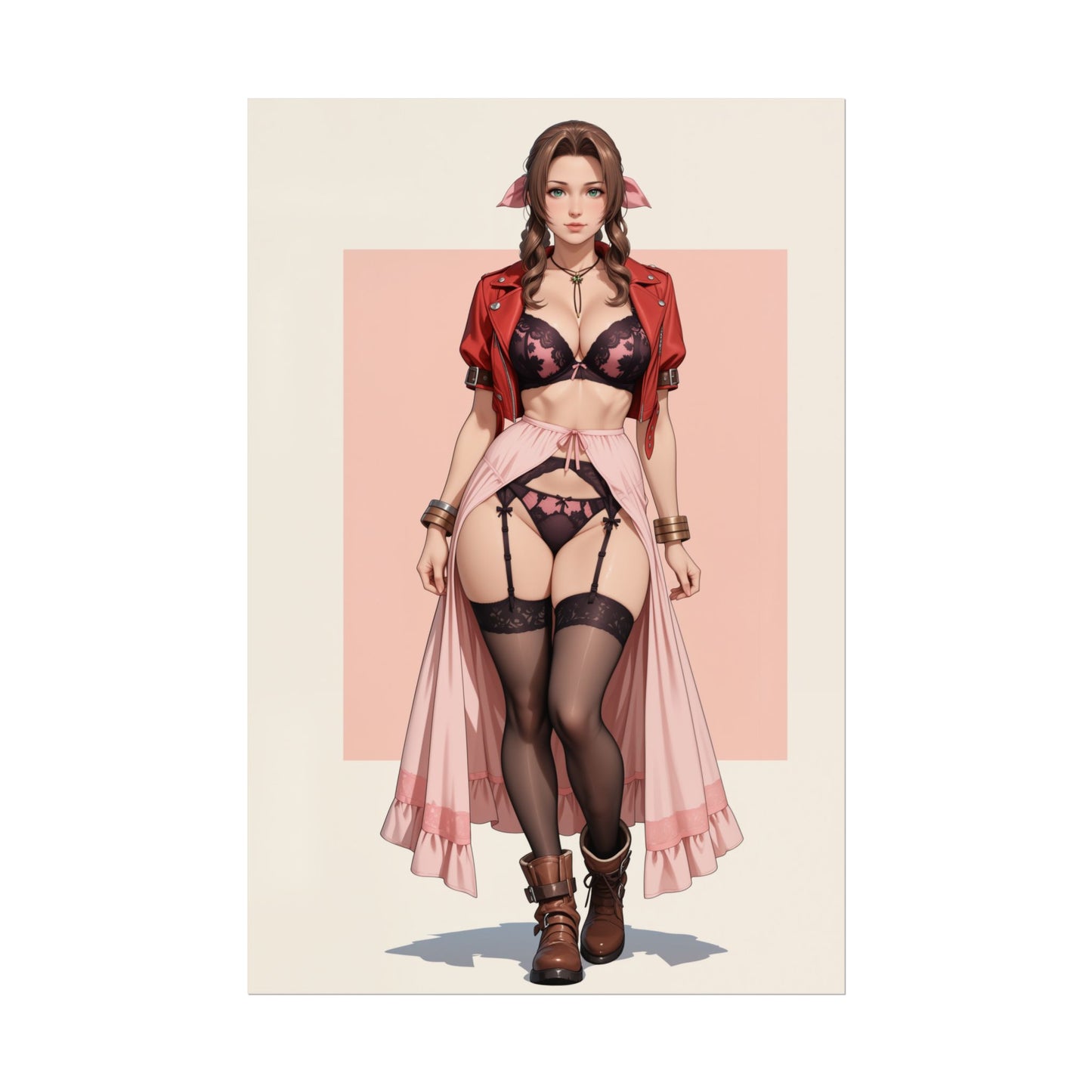 Плакат Аеріт Гейнсборо, художній принт дівчини з аніме Final Fantasy, настінний декор для геймерів