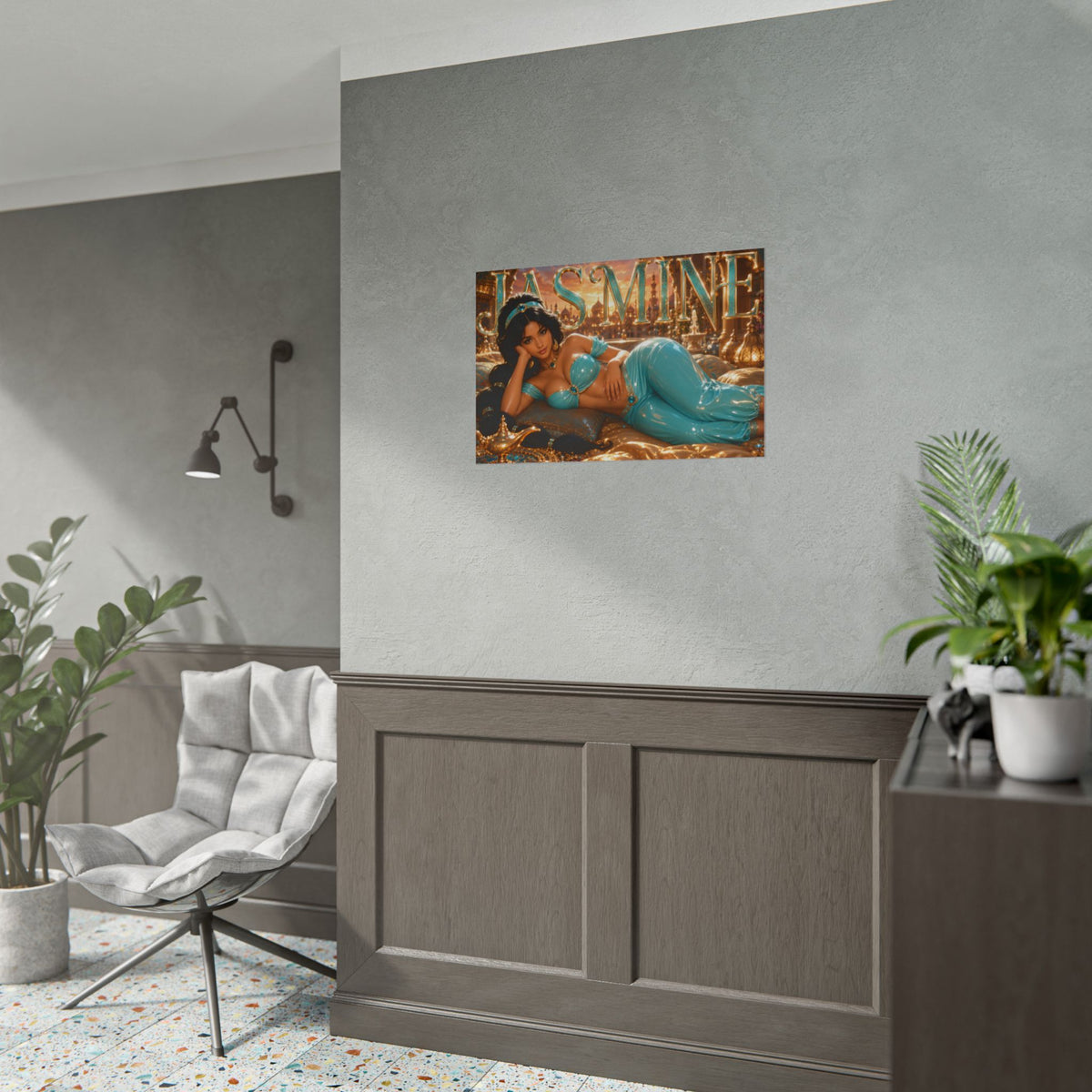 Fantasy Room Decor Princess Jasmine Aladdin Poster Wall Art Character Print