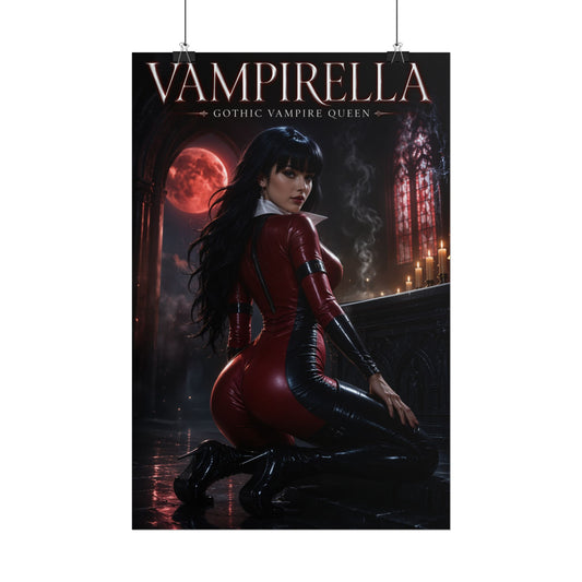 Vampirella Horror Pin Up Wall Decor Print Video Game Character Gothic Poster