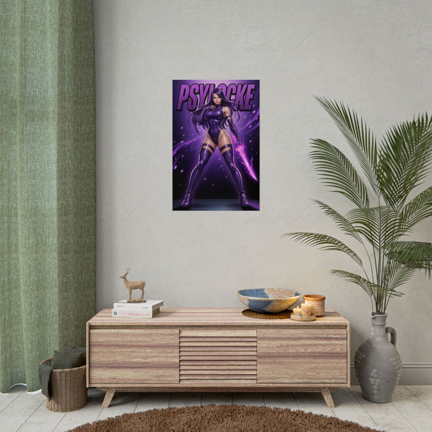 Psylocke Marvel Poster, X-Men Wandkunstdruck, Ninja Mutant Girl Dekor, Comic Wandkunst, Geschenk für Fans