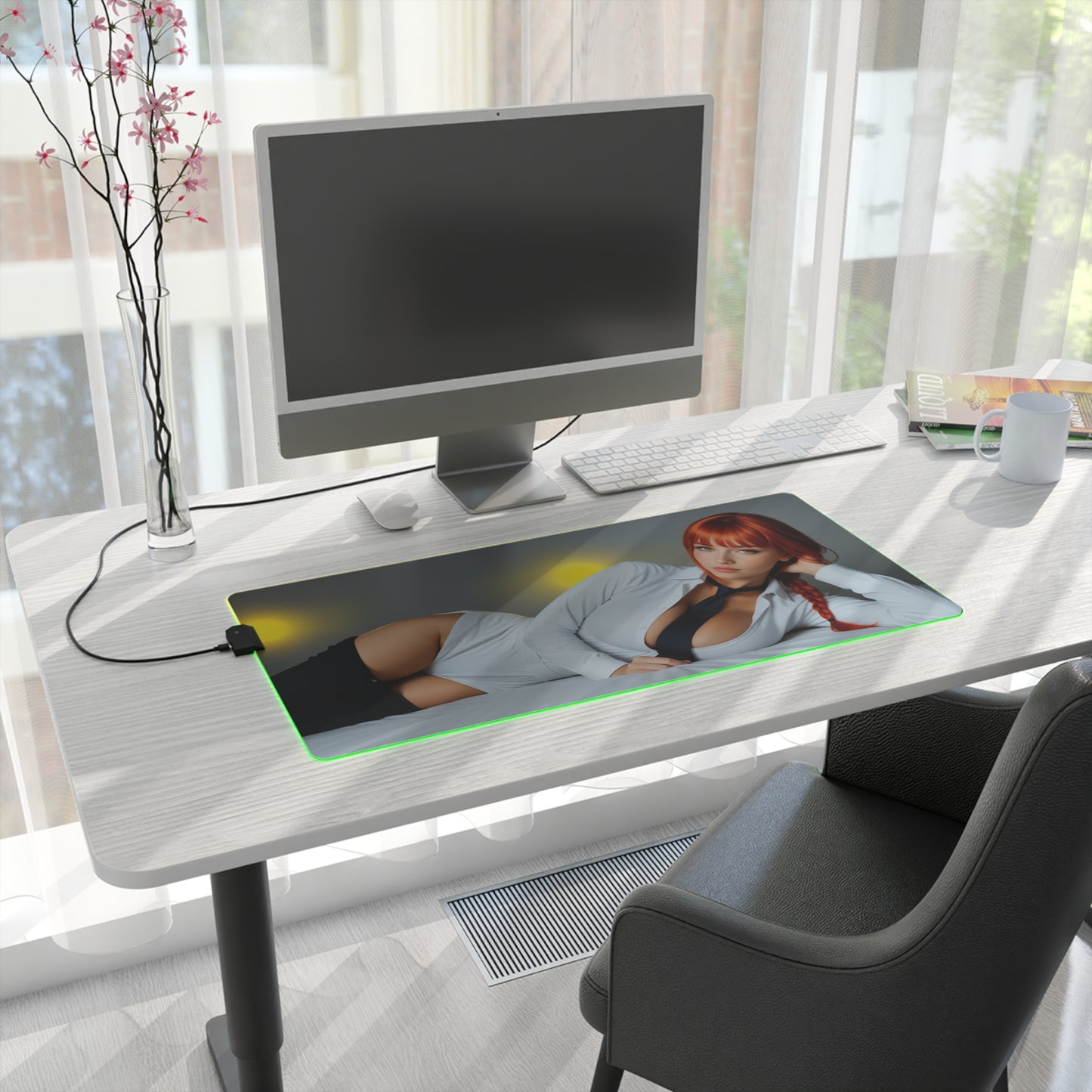 Килимок для столу Makima – світлодіодний RGB-підсвітлювальний килимок, ігровий комплект для дівчат з аніме Waifu