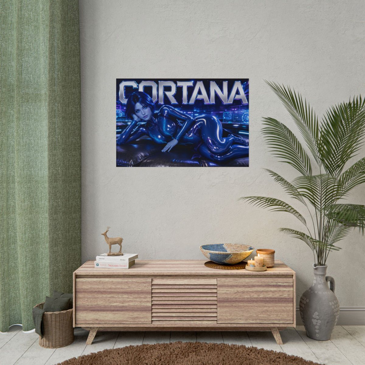 Cortana Character Poster Halo Gamer Room Wall Art Collectible Decor