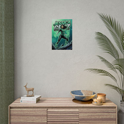Jessica Cruz Poster / Jessica Cruz Wall Art / Jessica Cruz Art Print / DC Poster - Jessica Cruz Green Lantern poster showing determined heroine channeling emerald energy