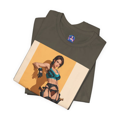 Lara Croft Grafik-T-Shirt | Tomb Raider T-Shirt für Otaku &amp; Gaming-Fans | Sexy Entdecker-Shirt