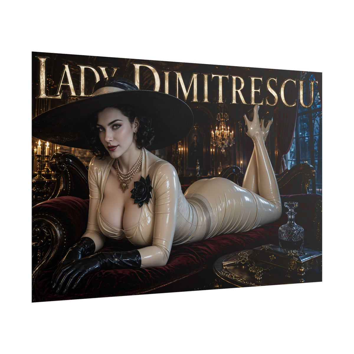 Lady Dimitrescu Resident Evil Poster Gaming Wall Art Gamer Room Decor Art Print