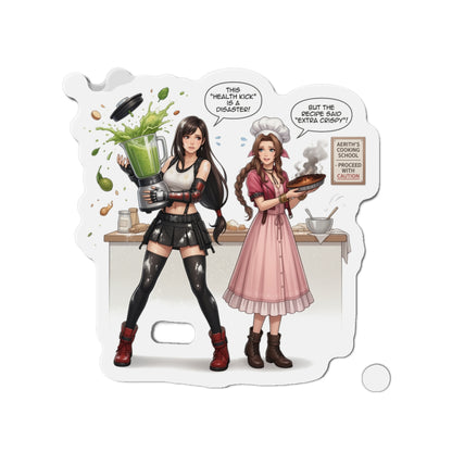 Магніт «Тіфа та Аеріт» – магніт із зображенням аніме-дуету Final Fantasy, декор для дівчини-геймерки