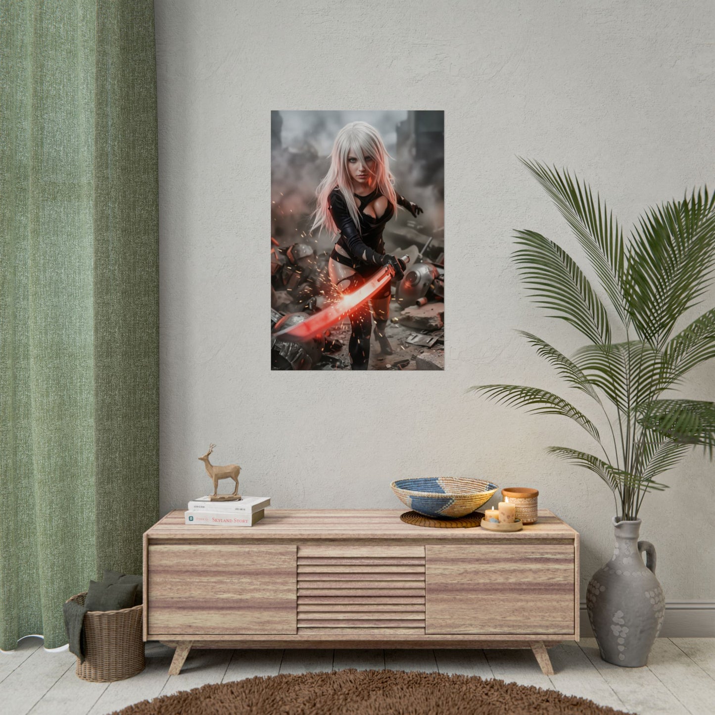 A2 Nier Automata Poster, Nier Automata Wall Art, Battle Android Print, Sci Fi Game Decor, Gamer Gift Idea