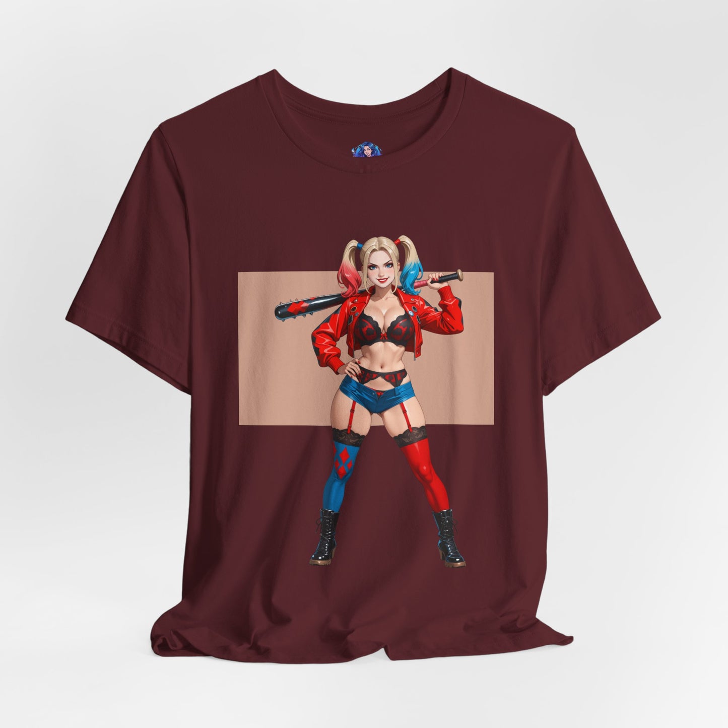 Harley Quinn Shirt | DC Comics T-Shirt für Otakus &amp; Gamer | Süßes, verrücktes Waifu-Shirt