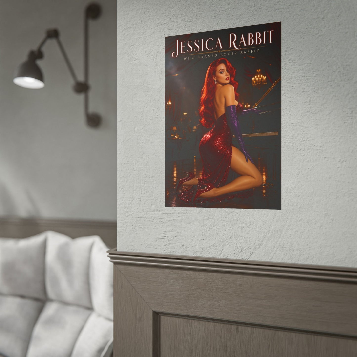 Jessica Rabbit Poster, Cartoon Wall Art, Pin Up Print, Retro Decor