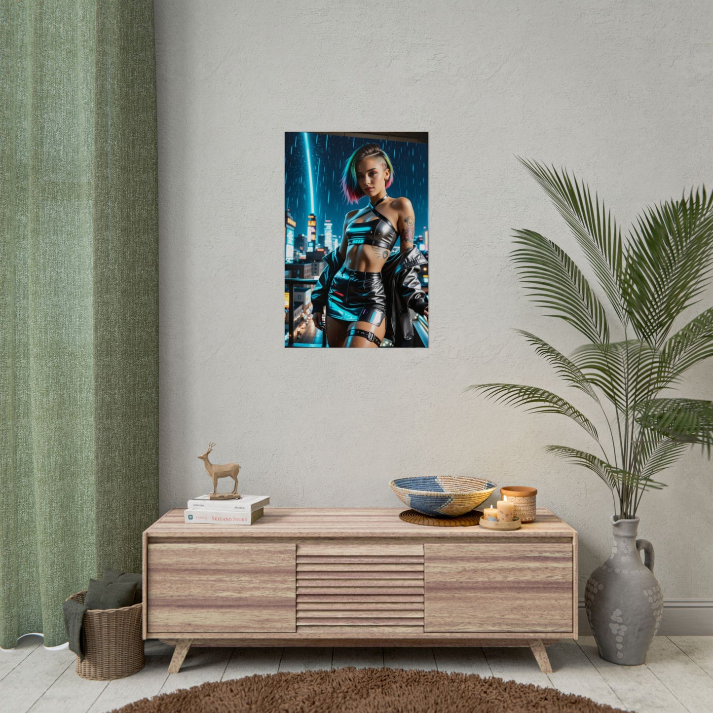 Judy Alvarez Poster – Cyberpunk Heroine Wall Art for Gaming Room Decor